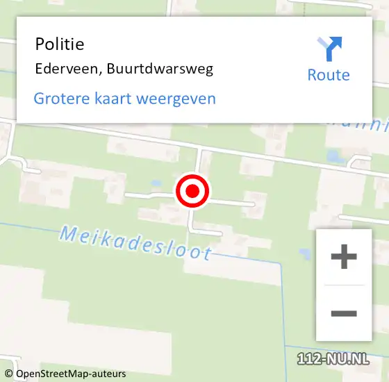 Locatie op kaart van de 112 melding: Politie Ederveen, Buurtdwarsweg op 8 december 2013 03:15