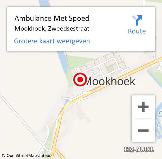 Locatie op kaart van de 112 melding: Ambulance Met Spoed Naar Mookhoek, Zweedsestraat op 7 maart 2016 13:00