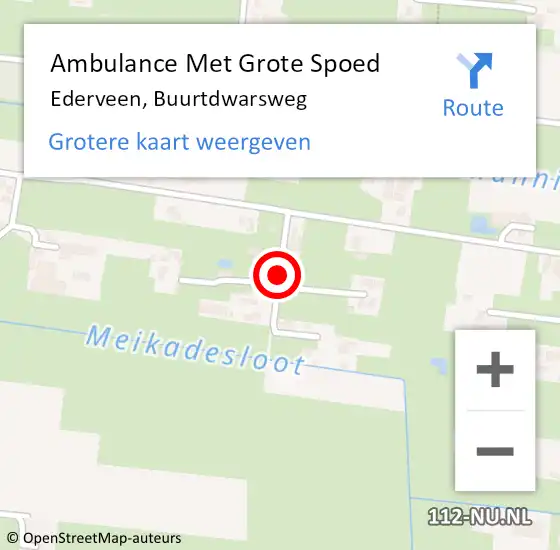 Locatie op kaart van de 112 melding: Ambulance Met Grote Spoed Naar Ederveen, Buurtdwarsweg op 8 december 2013 03:21