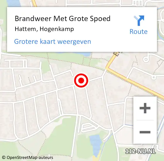 Locatie op kaart van de 112 melding: Brandweer Met Grote Spoed Naar Hattem, Hogenkamp op 7 maart 2016 13:42