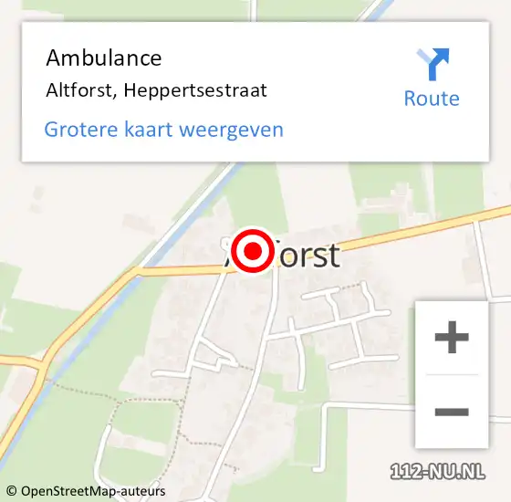 Locatie op kaart van de 112 melding: Ambulance Altforst, Heppertsestraat op 7 maart 2016 13:47