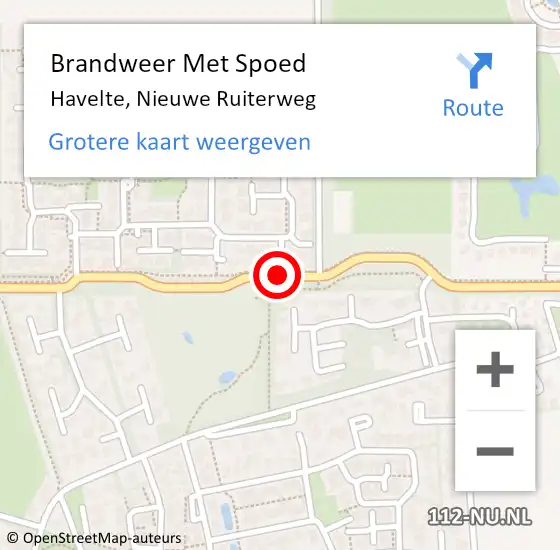 Locatie op kaart van de 112 melding: Brandweer Met Spoed Naar Havelte, Nieuwe Ruiterweg op 7 maart 2016 14:53