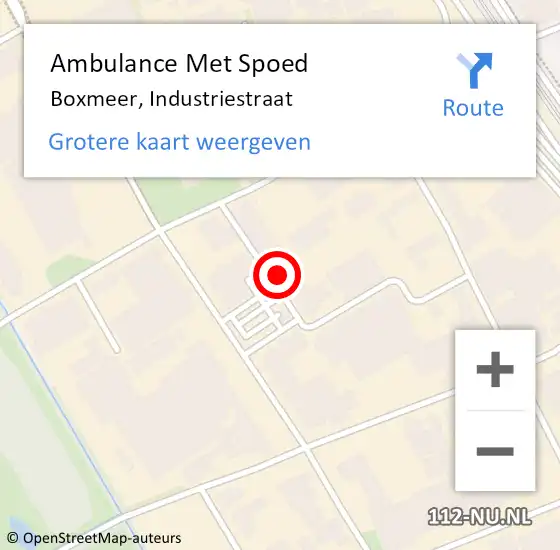 Locatie op kaart van de 112 melding: Ambulance Met Spoed Naar Boxmeer, Industriestraat op 7 maart 2016 15:42