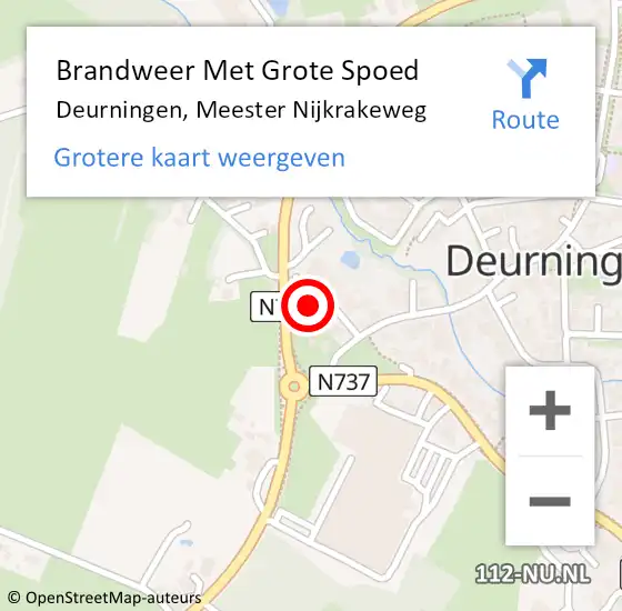 Locatie op kaart van de 112 melding: Brandweer Met Grote Spoed Naar Deurningen, Meester Nijkrakeweg op 7 maart 2016 16:20