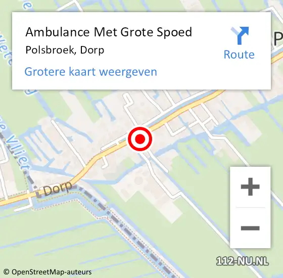 Locatie op kaart van de 112 melding: Ambulance Met Grote Spoed Naar Polsbroek, Dorp op 7 maart 2016 16:59