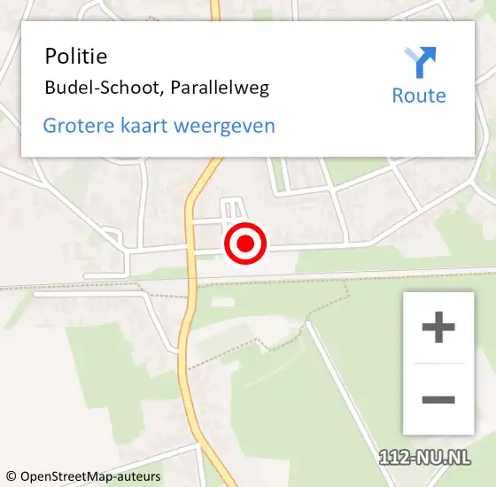 Locatie op kaart van de 112 melding: Politie Budel-Schoot, Parallelweg op 7 maart 2016 17:23