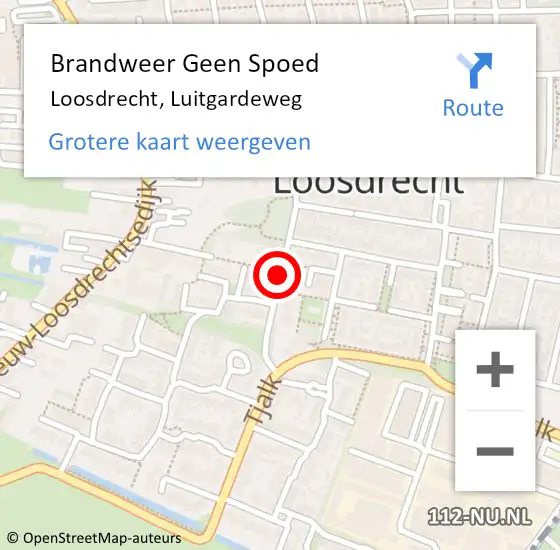 Locatie op kaart van de 112 melding: Brandweer Geen Spoed Naar Loosdrecht, Luitgardeweg op 7 maart 2016 17:43