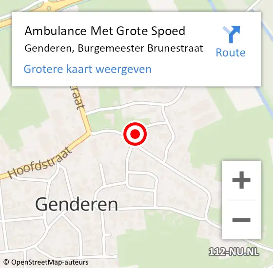 Locatie op kaart van de 112 melding: Ambulance Met Grote Spoed Naar Genderen, Burgemeester Brunestraat op 7 maart 2016 22:34