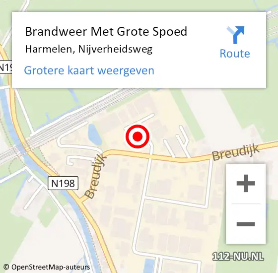 Locatie op kaart van de 112 melding: Brandweer Met Grote Spoed Naar Harmelen, Nijverheidsweg op 8 maart 2016 07:21