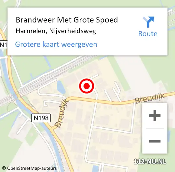 Locatie op kaart van de 112 melding: Brandweer Met Grote Spoed Naar Harmelen, Nijverheidsweg op 8 maart 2016 07:35