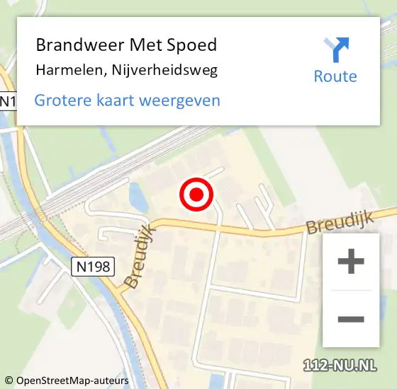 Locatie op kaart van de 112 melding: Brandweer Met Spoed Naar Harmelen, Nijverheidsweg op 8 maart 2016 08:07