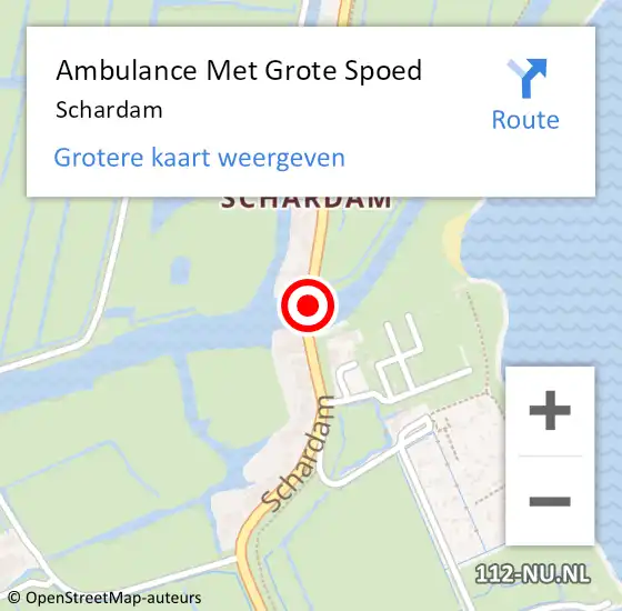 Locatie op kaart van de 112 melding: Ambulance Met Grote Spoed Naar Schardam op 15 september 2013 11:27