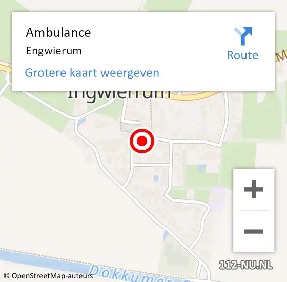 Locatie op kaart van de 112 melding: Ambulance Engwierum op 8 maart 2016 13:28