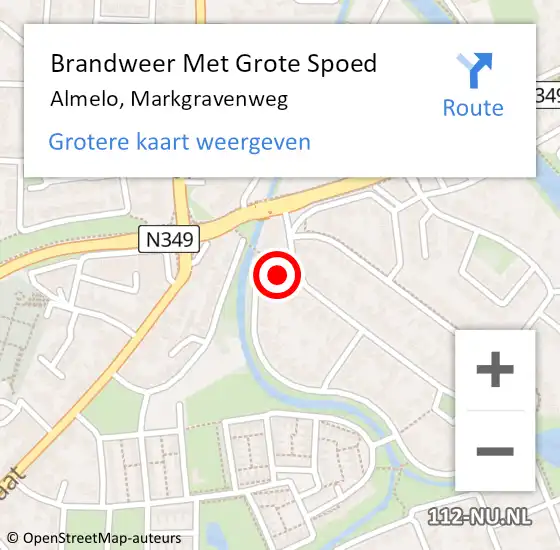 Locatie op kaart van de 112 melding: Brandweer Met Grote Spoed Naar Almelo, Markgravenweg op 8 maart 2016 15:15