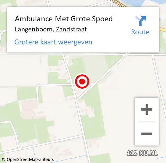 Locatie op kaart van de 112 melding: Ambulance Met Grote Spoed Naar Langenboom, Zandstraat op 8 maart 2016 15:27