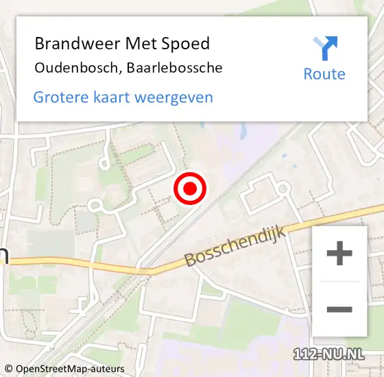 Locatie op kaart van de 112 melding: Brandweer Met Spoed Naar Oudenbosch, Baarlebossche op 8 december 2013 09:05