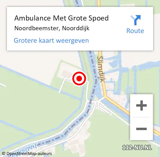 Locatie op kaart van de 112 melding: Ambulance Met Grote Spoed Naar Noordbeemster, Noorddijk op 8 maart 2016 15:56