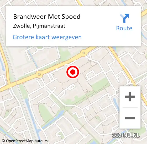 Locatie op kaart van de 112 melding: Brandweer Met Spoed Naar Zwolle, Pijmanstraat op 8 maart 2016 15:56