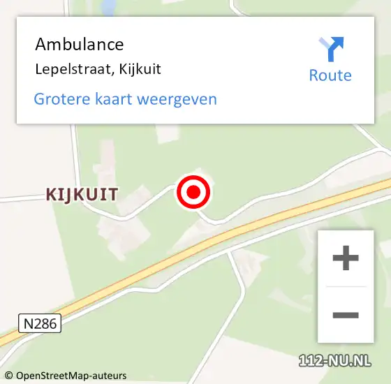 Locatie op kaart van de 112 melding: Ambulance Lepelstraat, Kijkuit op 8 december 2013 09:16