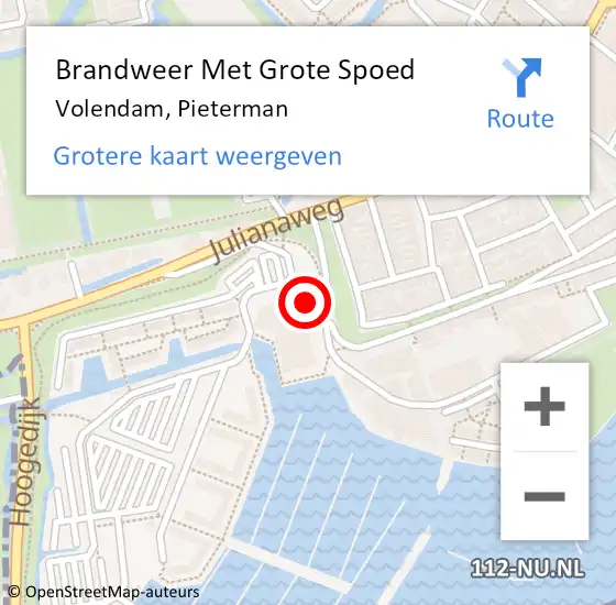 Locatie op kaart van de 112 melding: Brandweer Met Grote Spoed Naar Volendam, Pieterman op 8 maart 2016 17:05