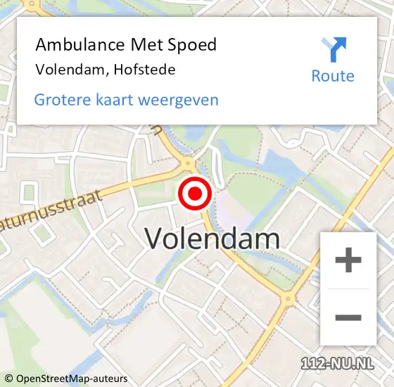 Locatie op kaart van de 112 melding: Ambulance Met Spoed Naar Volendam, Houtrib op 8 maart 2016 17:54