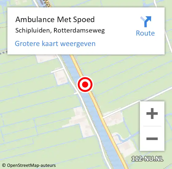Locatie op kaart van de 112 melding: Ambulance Met Spoed Naar Schipluiden, Rotterdamseweg op 8 maart 2016 20:53