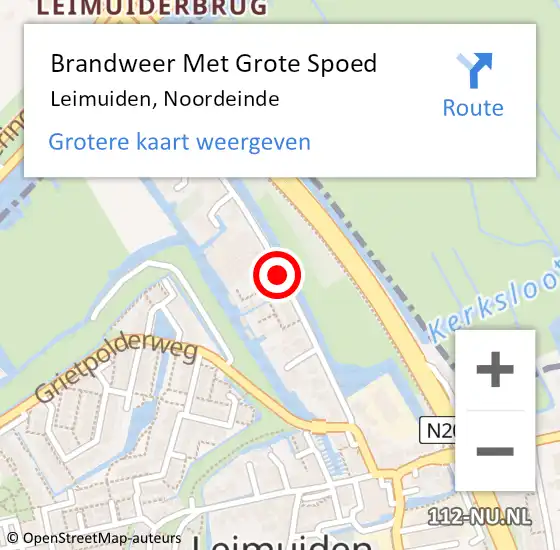 Locatie op kaart van de 112 melding: Brandweer Met Grote Spoed Naar Leimuiden, Noordeinde op 8 maart 2016 21:24