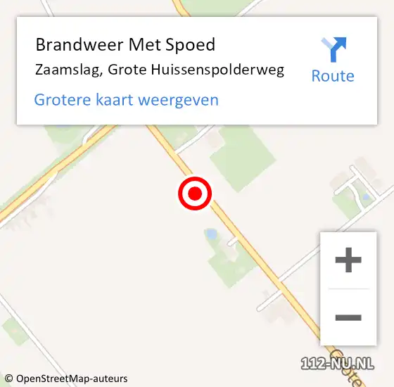 Locatie op kaart van de 112 melding: Brandweer Met Spoed Naar Zaamslag, Grote Huissenspolderweg op 9 maart 2016 00:22