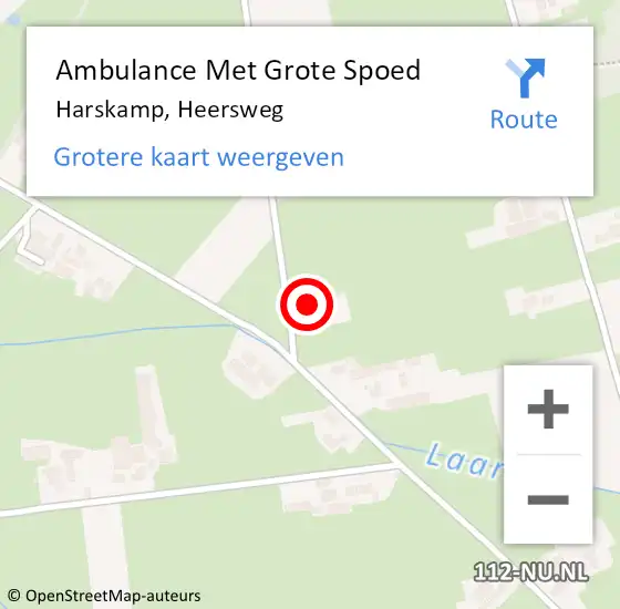 Locatie op kaart van de 112 melding: Ambulance Met Grote Spoed Naar Harskamp, Heersweg op 8 december 2013 10:13