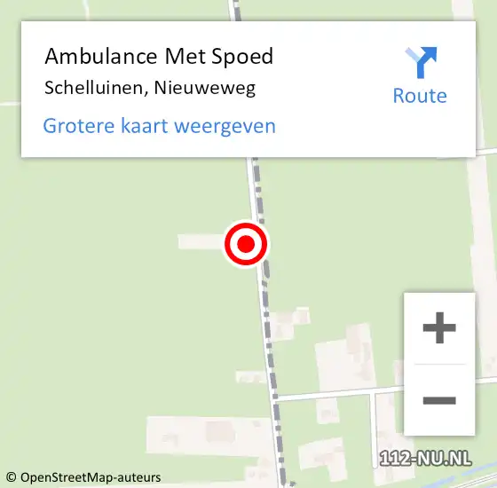 Locatie op kaart van de 112 melding: Ambulance Met Spoed Naar Schelluinen, Nieuweweg op 9 maart 2016 08:08