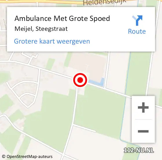 Locatie op kaart van de 112 melding: Ambulance Met Grote Spoed Naar Meijel, Steegstraat op 9 maart 2016 08:47