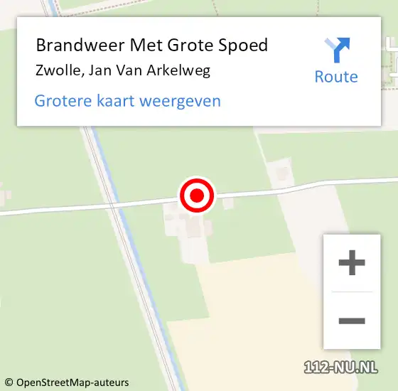 Locatie op kaart van de 112 melding: Brandweer Met Grote Spoed Naar Zwolle, Jan Van Arkelweg op 9 maart 2016 08:58