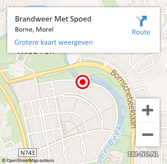 Locatie op kaart van de 112 melding: Brandweer Met Spoed Naar Borne, Morel op 9 maart 2016 09:30