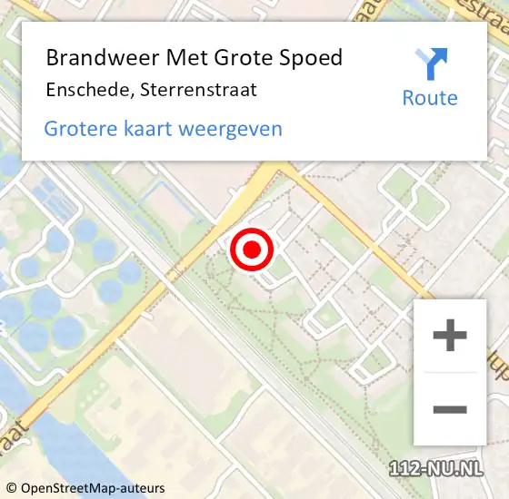 Locatie op kaart van de 112 melding: Brandweer Met Grote Spoed Naar Enschede, Sterrenstraat op 9 maart 2016 10:58