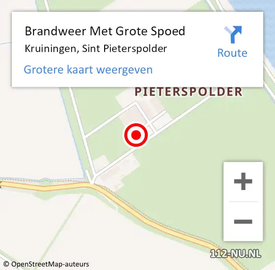 Locatie op kaart van de 112 melding: Brandweer Met Grote Spoed Naar Kruiningen, Sint Pieterspolder op 9 maart 2016 11:05