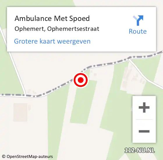 Locatie op kaart van de 112 melding: Ambulance Met Spoed Naar Ophemert, Ophemertsestraat op 9 maart 2016 11:16