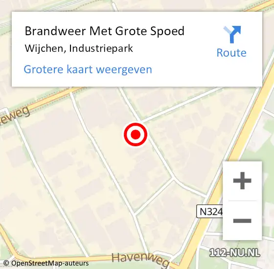 Locatie op kaart van de 112 melding: Brandweer Met Grote Spoed Naar Wijchen, Industriepark op 9 maart 2016 11:48