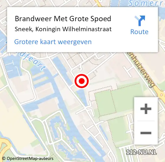 Locatie op kaart van de 112 melding: Brandweer Met Grote Spoed Naar Sneek, Koningin Wilhelminastraat op 9 maart 2016 14:35