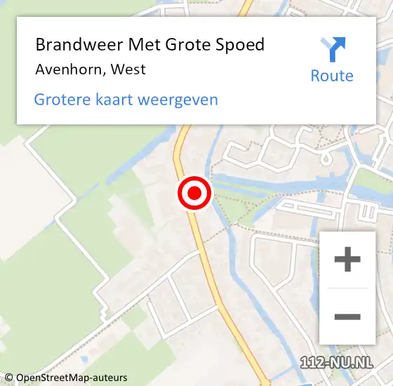 Locatie op kaart van de 112 melding: Brandweer Met Grote Spoed Naar Avenhorn, West op 9 maart 2016 20:36