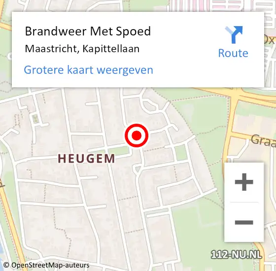 Locatie op kaart van de 112 melding: Brandweer Met Spoed Naar Maastricht, Kapittellaan op 9 maart 2016 21:12