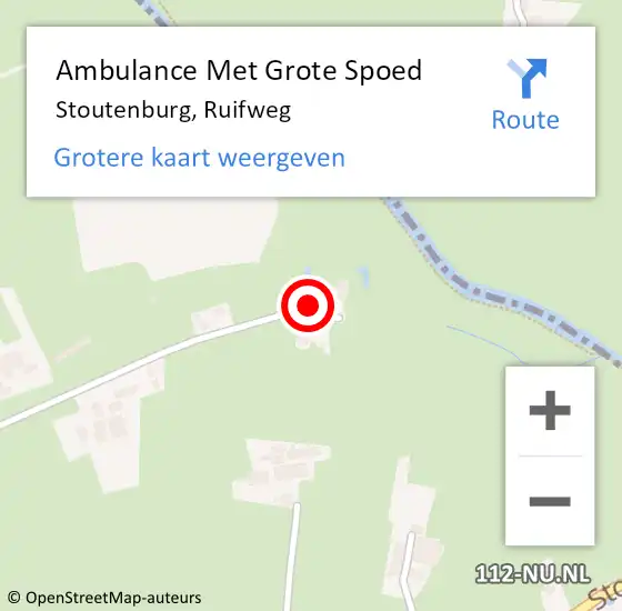 Locatie op kaart van de 112 melding: Ambulance Met Grote Spoed Naar Stoutenburg, Ruifweg op 9 maart 2016 22:55