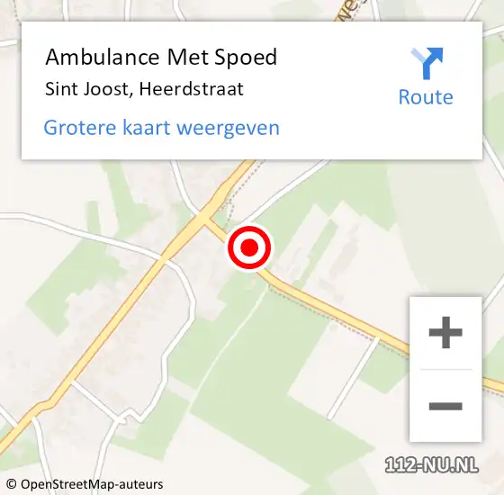 Locatie op kaart van de 112 melding: Ambulance Met Spoed Naar Sint Joost, Heerdstraat op 8 december 2013 12:12