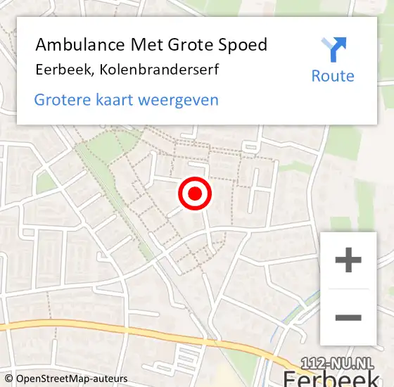 Locatie op kaart van de 112 melding: Ambulance Met Grote Spoed Naar Eerbeek, Kolenbranderserf op 10 maart 2016 04:06
