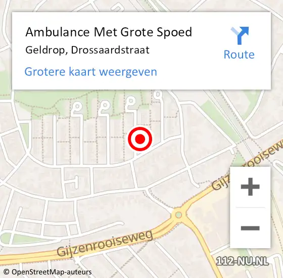 Locatie op kaart van de 112 melding: Ambulance Met Grote Spoed Naar Geldrop, Drossaardstraat op 10 maart 2016 04:44