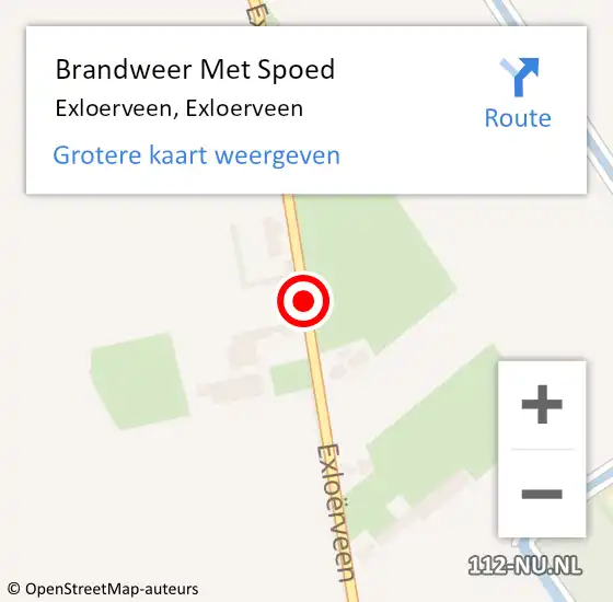 Locatie op kaart van de 112 melding: Brandweer Met Spoed Naar Exloerveen, Exloerveen op 10 maart 2016 05:06