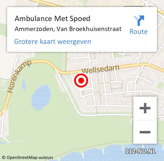 Locatie op kaart van de 112 melding: Ambulance Met Spoed Naar Ammerzoden, Van Broekhuisenstraat op 10 maart 2016 09:57