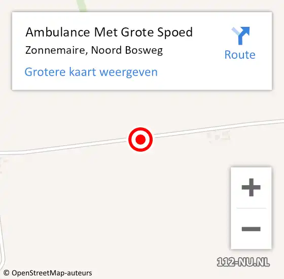 Locatie op kaart van de 112 melding: Ambulance Met Grote Spoed Naar Zonnemaire, Noord Bosweg op 10 maart 2016 13:19