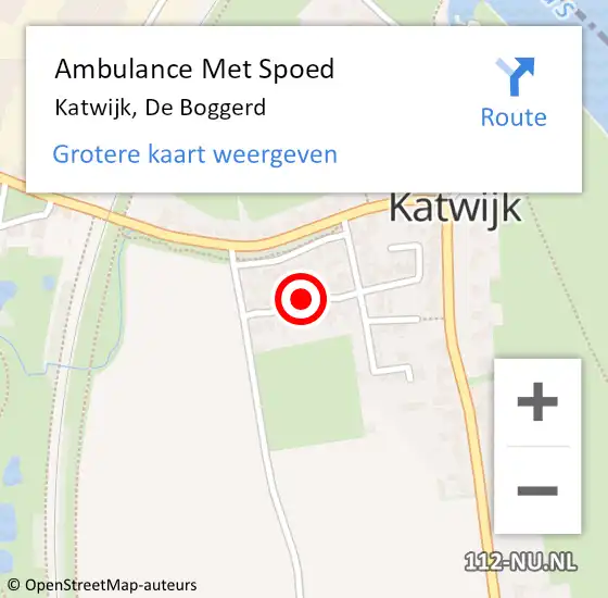 Locatie op kaart van de 112 melding: Ambulance Met Spoed Naar Katwijk, De Boggerd op 10 maart 2016 13:42