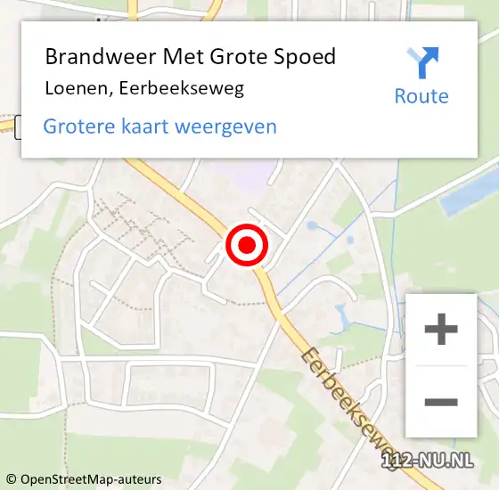 Locatie op kaart van de 112 melding: Brandweer Met Grote Spoed Naar Loenen, Eerbeekseweg op 10 maart 2016 15:36