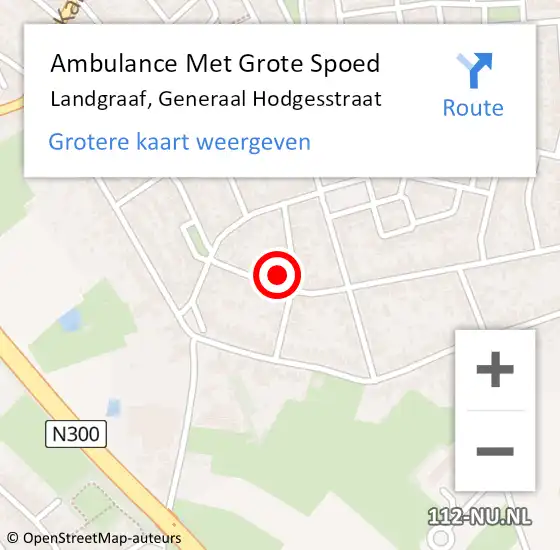 Locatie op kaart van de 112 melding: Ambulance Met Grote Spoed Naar Landgraaf, Generaal Hodgesstraat op 8 december 2013 13:26